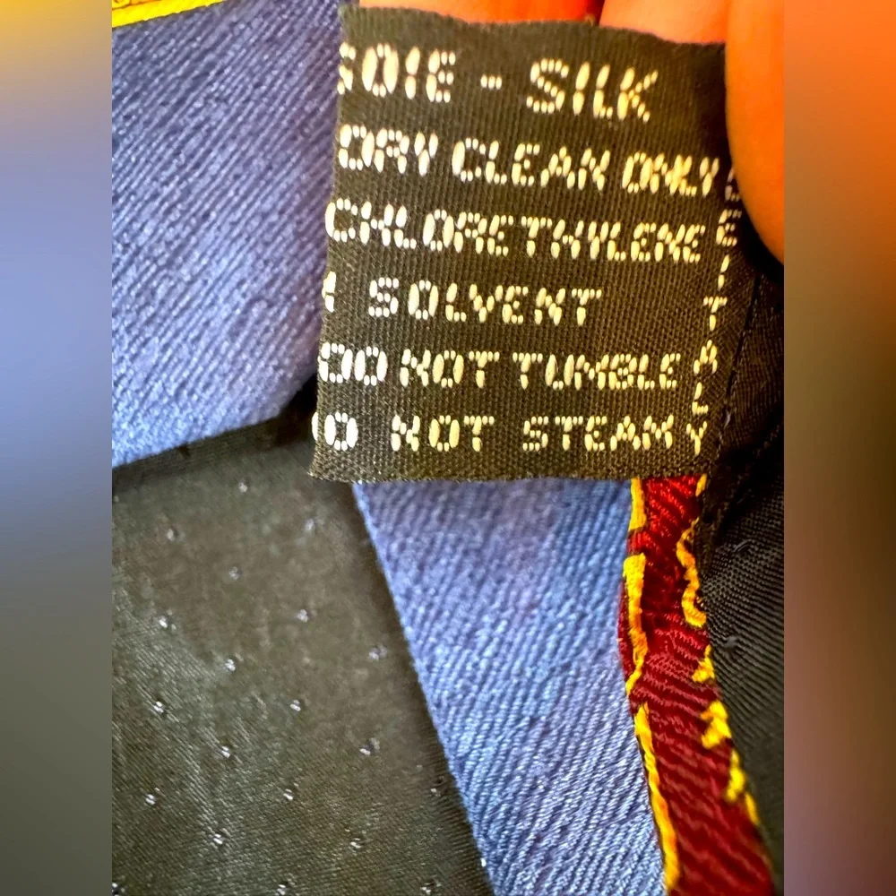 Vintage Gianni Versace 100% Silk Baroque Necktie Blue Gold Made in Italy 90s